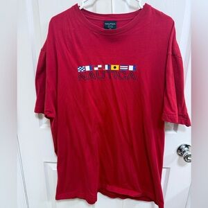 Nautica Men's Short Sleeve Red Tee, Size XXL